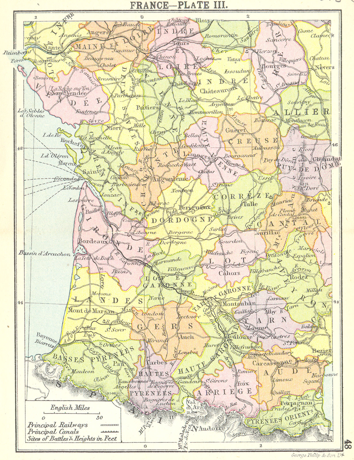 Associate Product FRANCE. France-Plate III; Small map 1912 old antique vintage plan chart