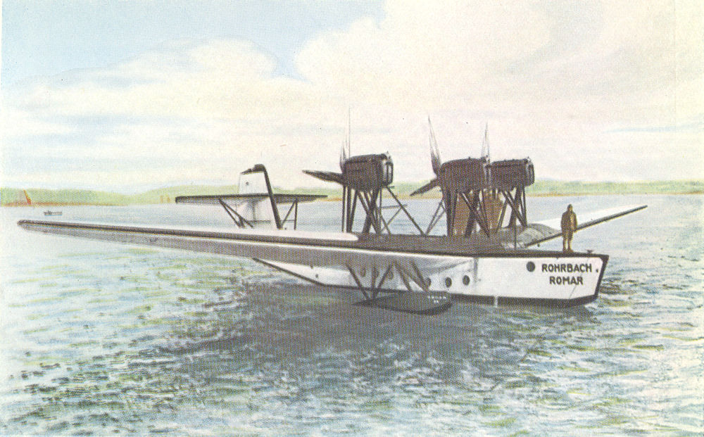 Associate Product GERMANY. Rohrbach Romar, 3-engined passenger flying boat(German) 1930 print