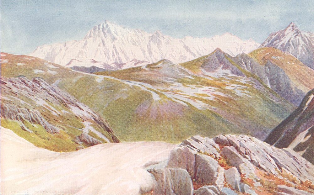 Associate Product KASHMIR. Distant view of Nanga Parbat from the Kamri Pass 1924 old print