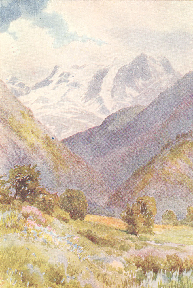 KASHMIR. Mount Haramokh, from the Erin Nullah 1924 old vintage print picture