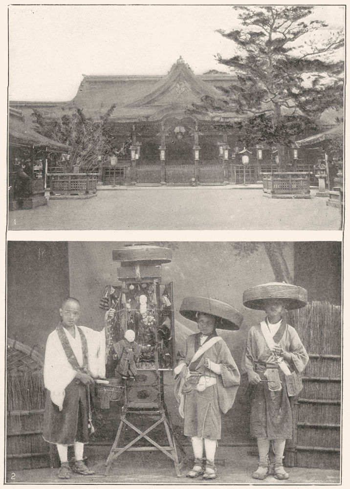 KYOTO. Japanese temple; A shrine of Jizo, patron Deity women & children 1907