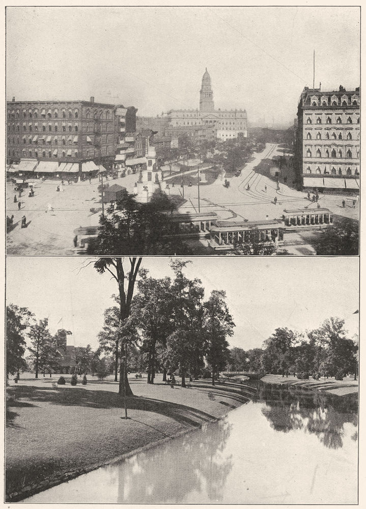 DETROIT. Cadillac Sq; Co building & monument; Belle Isle Park; Grand Canal 1907