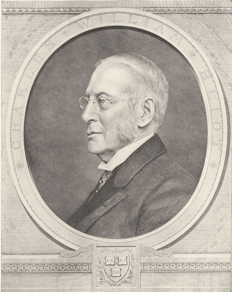 Associate Product MASSACHUSETTS. Charles William Eliot, President, Harvard University 1907 print