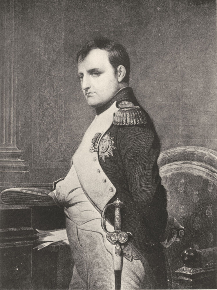 FRANCE. Napoleon Bonaparte, post a painting, Paul Delaroche 1907 old print