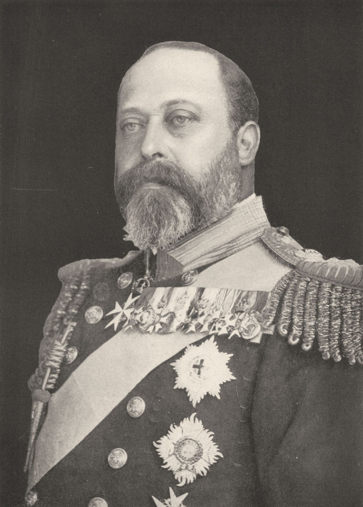 ENGLAND. Edward VII, King of England 1907 old antique vintage print picture
