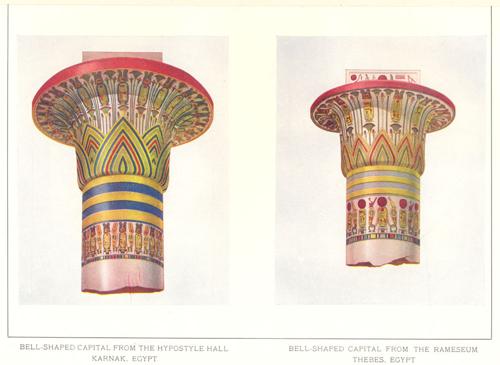 Associate Product EGYPT. Bell-shaped capital Hypostyle Hall Karnak; -Rameseum Thebes 1907 print