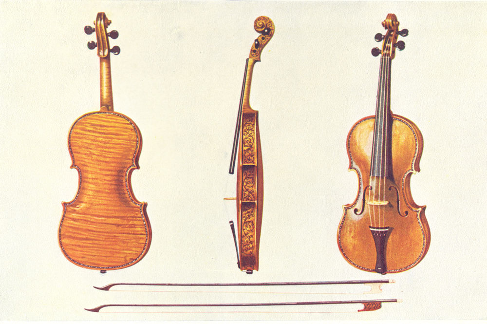Associate Product MUSICAL INSTRUMENTS. Violin-Hellier Stradivarius 2 old Bows noted Fluting 1945