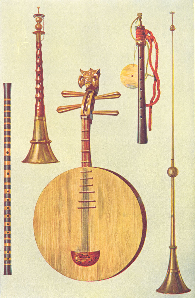 Associate Product MUSICAL INSTRUMENTS. Chinese Ti-Tzu, So-Na, Yueh-Ch'In Japan Hiji-Riki-Pa 1945