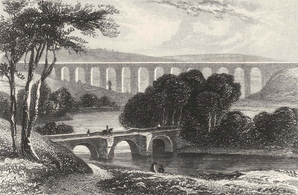 Associate Product WALES. Pont-y-Casullte Aqueduct. DUGDALE 1845 old antique print picture