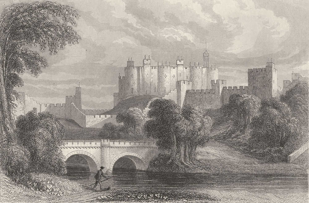 NORTHUMBERLAND. Alnwick Castle. DUGDALE 1845 old antique vintage print ...