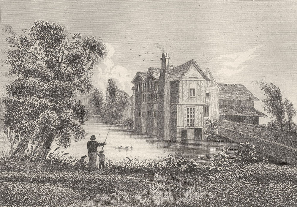 BERKSHIRE. Farringdon Lodge. DUGDALE 1845 old antique vintage print picture