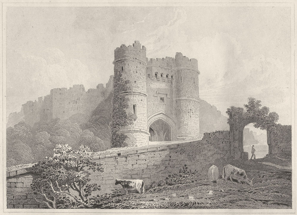 ISLE OF WIGHT. Carisbrook Castle, Isle of Wight. DUGDALE 1845 old print