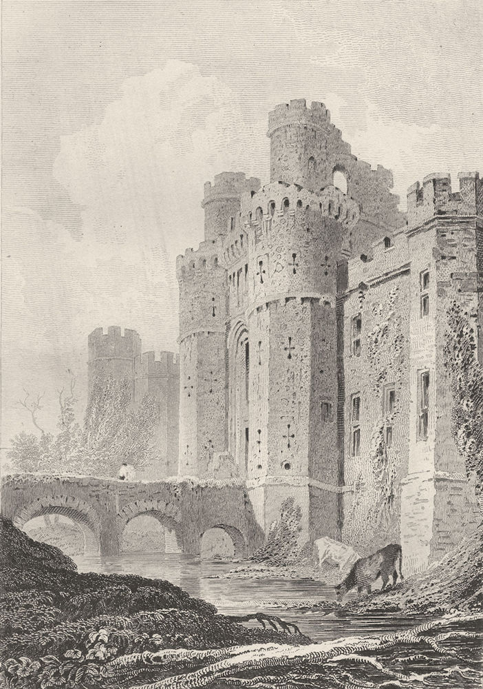 SUSSEX. Herstmonceux Castle, Sussex. DUGDALE 1845 old antique print picture