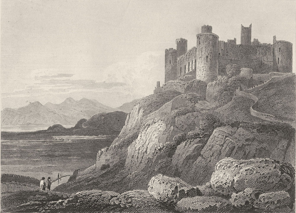 Associate Product WALES. Harlech Castle, Cardiganshire. DUGDALE 1845 old antique print picture
