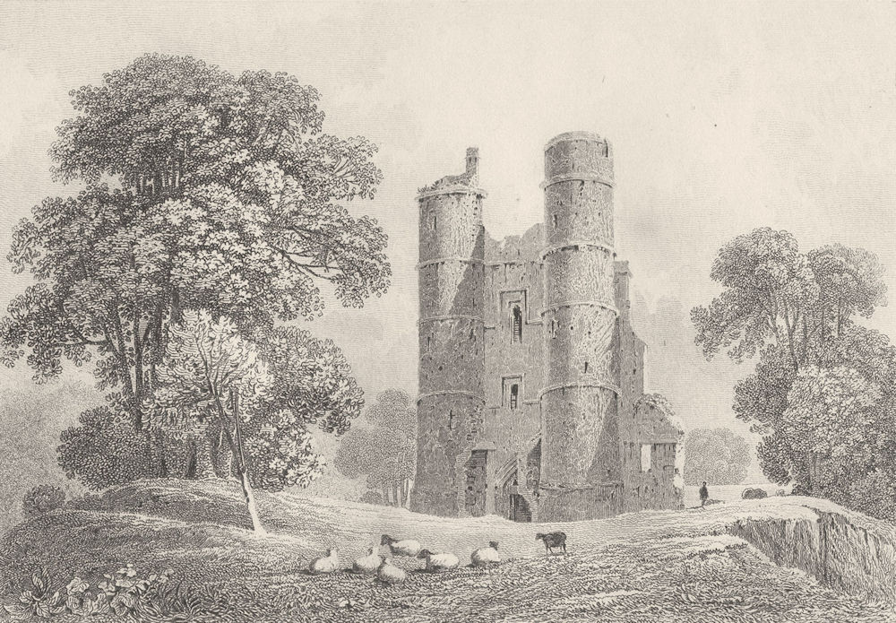 BERKSHIRE. Donnington Castle, Berkshire. DUGDALE 1845 old antique print