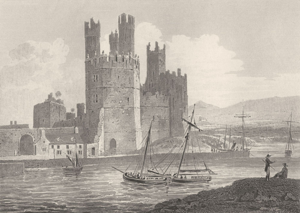 Associate Product WALES. Eagles Tower Caernarvon Castle. DUGDALE 1845 old antique print picture