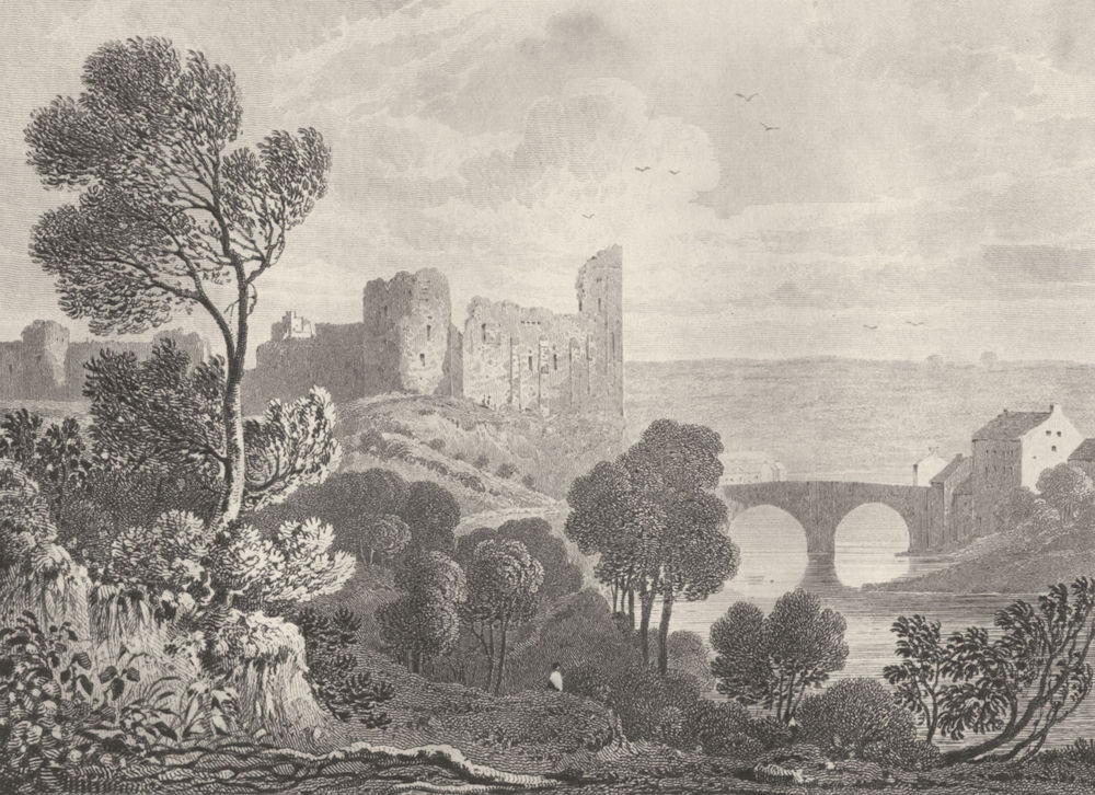 DURHAM. Barnard Castle, Durham. DUGDALE 1845 old antique vintage print picture