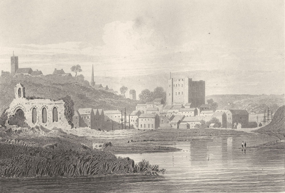 Associate Product WALES. Haverford West Castle(with the Priory)Pembrokeshire. DUGDALE 1845 print