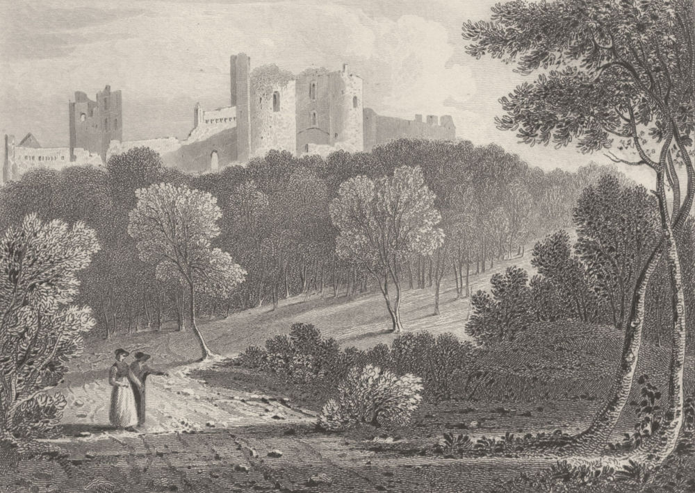 WALES. Llansteffan Castle, Carmarthenshire. DUGDALE 1845 old antique print