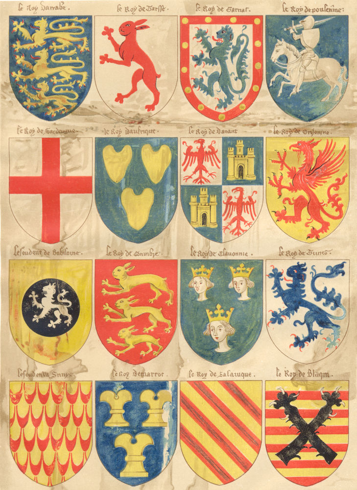ENGLAND. Heraldry; Shields of Arms Roy Darrabe; de Tarsse Henry VI 1910 print
