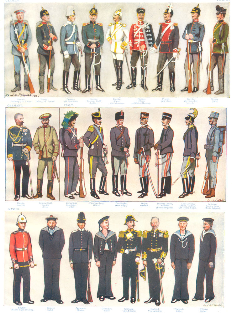 UNIFORMS.Germany;Italy;Navies.Cuirassiers;Zieten Hussars;Jager;Cavallegieri 1910