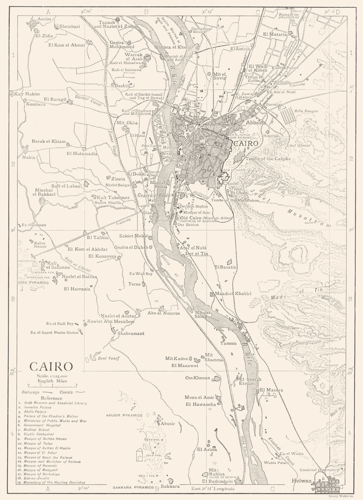 Associate Product EGYPT. Cairo 1910 old antique vintage map plan chart