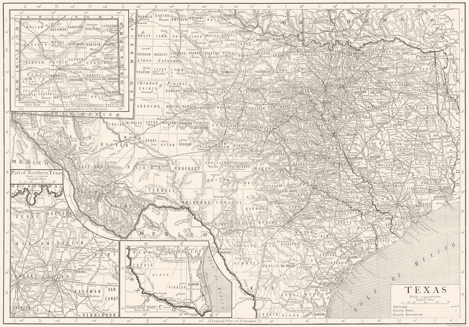 Associate Product TEXAS. Texas state map showing counties 1910 old antique plan chart