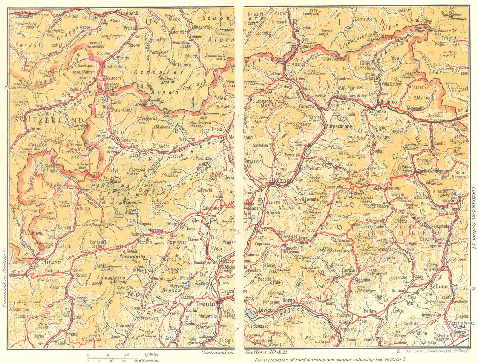 Associate Product ITALY. Alpi Dolomitiche Trentino Alto Trento Bolzano Dolomites 1960 old map