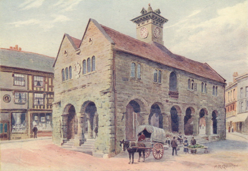 HEREFORDSHIRE. Market hall, Ross 1911 old antique vintage print picture