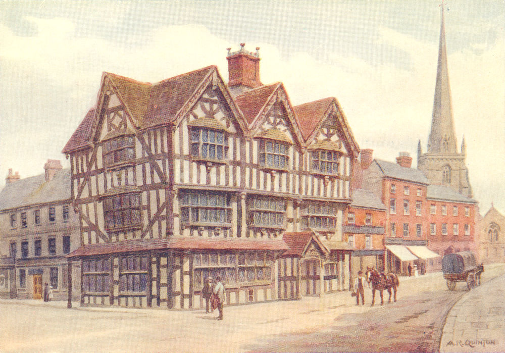 HEREFORDSHIRE. The old House, Hereford 1911 antique vintage print picture