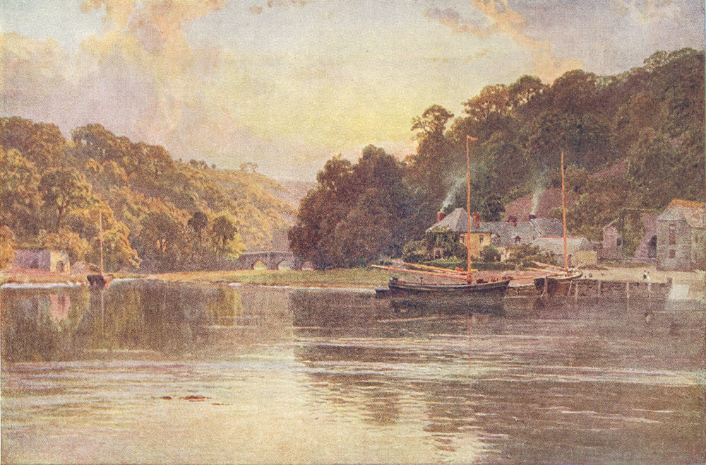 Associate Product CORNWALL. The Tamar, Cotehele, Cornwall 1908 old antique vintage print picture