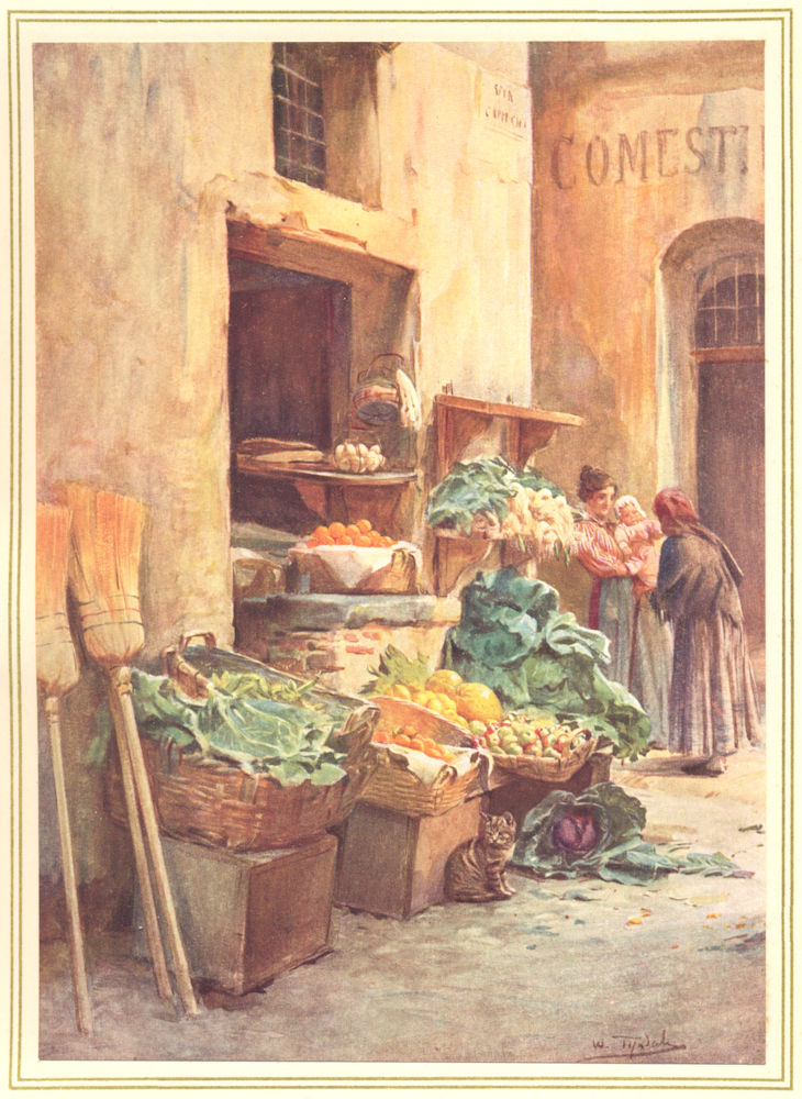 Associate Product ITALY. The Greengrocer shop 1912 old antique vintage print picture