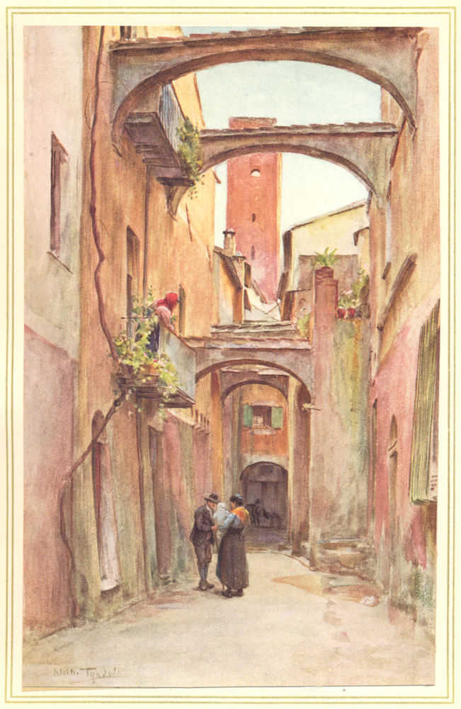 ITALY. Via Deglo Speddale, Noli 1912 old antique vintage print picture