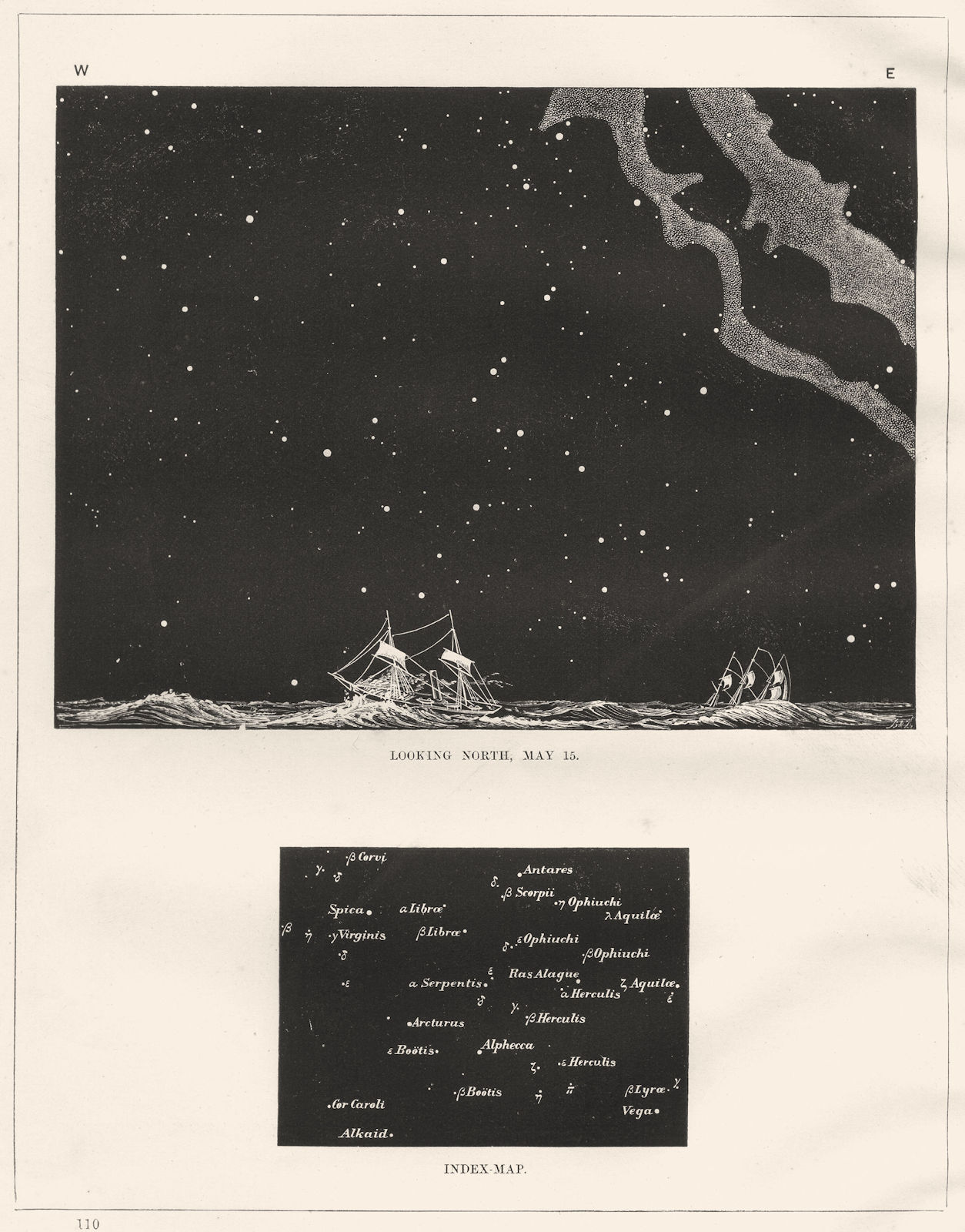 Associate Product AUSTRALIA.The Midnight sky of the Southern Hemisphere.Looking North, May 15 1869