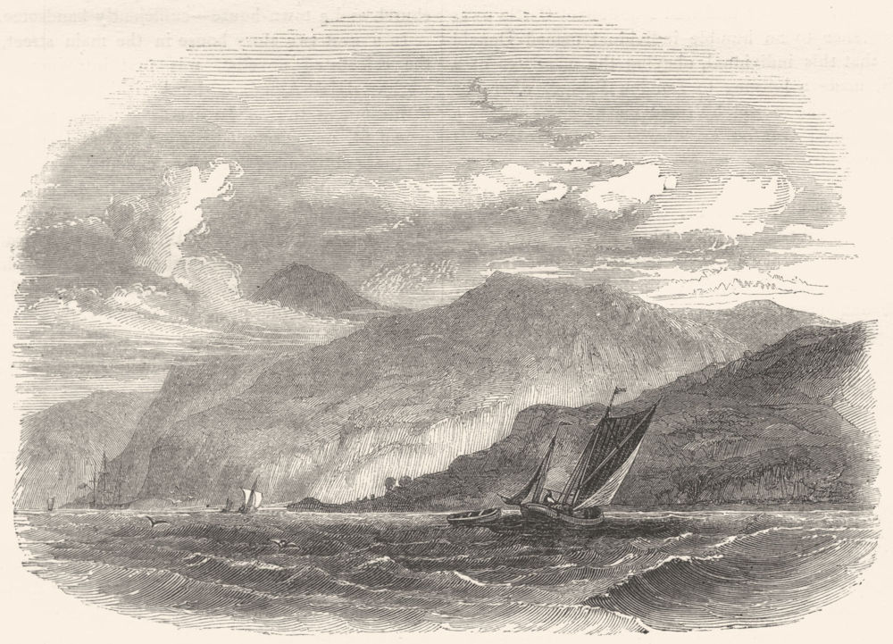 SCOTLAND. Ayrshire. Sea Coast near Troon 1850 old antique print picture