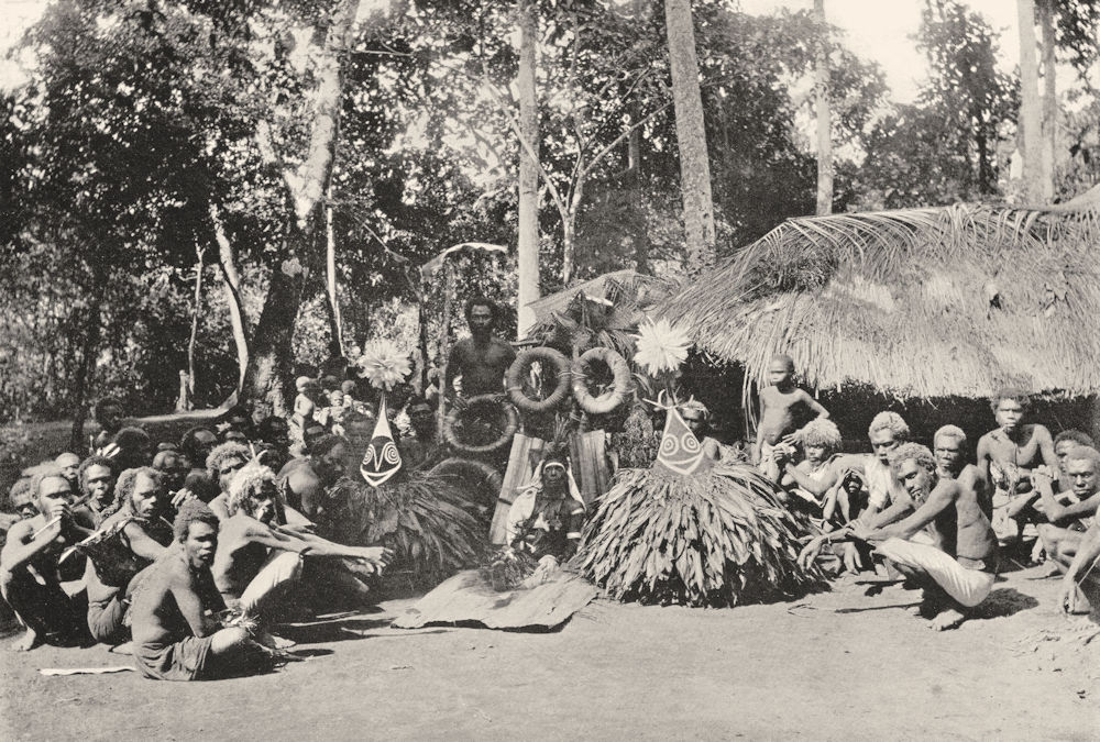 MELANESIA. Melanesia. A Duk-Duk Funeral; Bismarck Archipelago 1900 old print