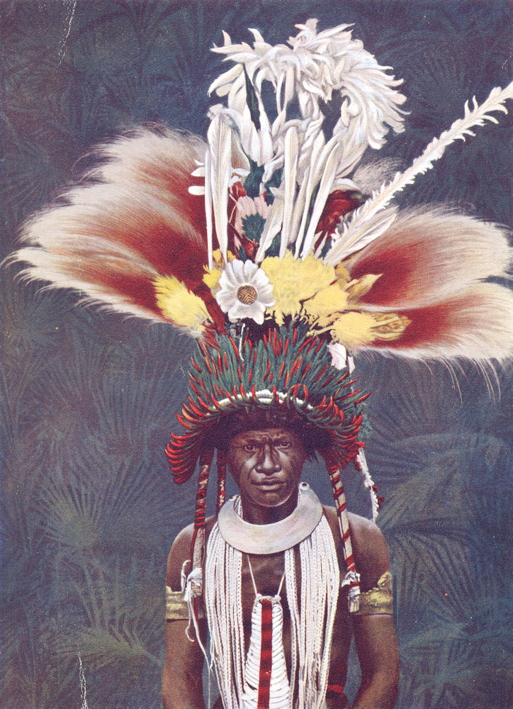 Associate Product MELANESIA. Melanesia. A Roro chief decorated for a ceremonial dance;  1900