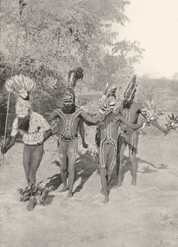 AUSTRALIA. Australia. A Corroboree-Arunta tribe;  1900 old antique print