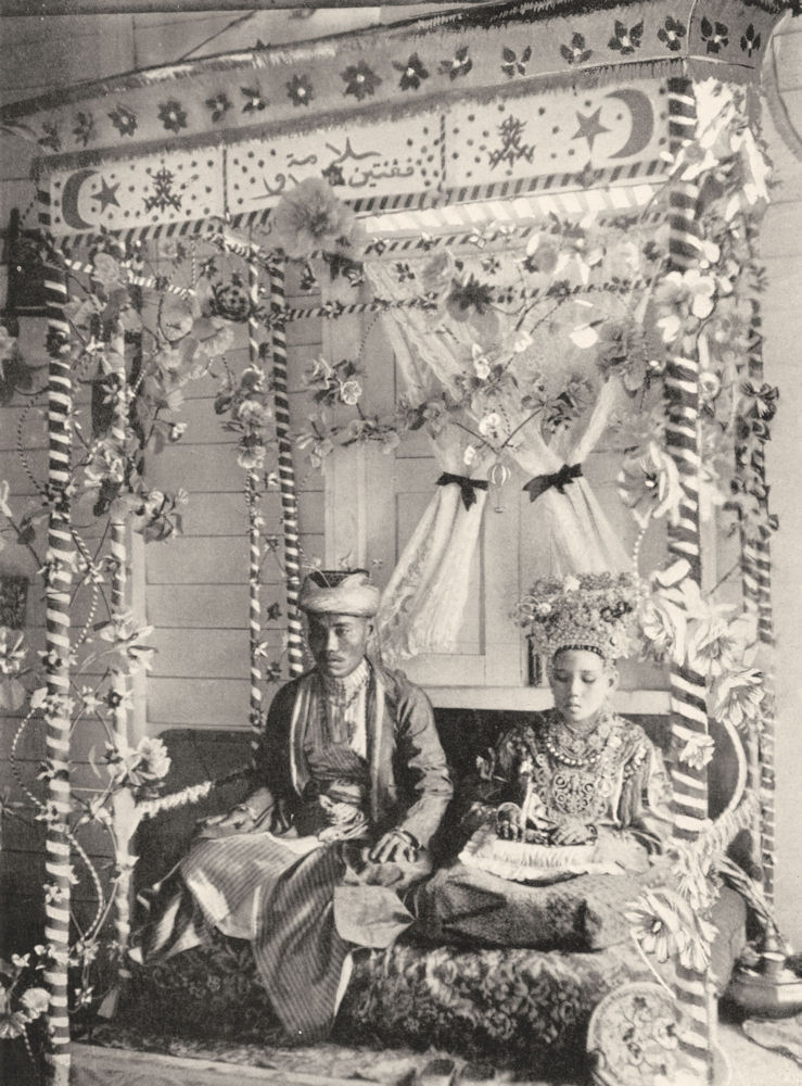 MALAYSIA. Enthronement ceremony Malay wedding;Bersanding(homage 1-day King) 1900