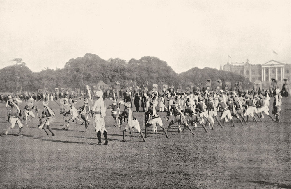 Associate Product INDIA.Paik military dance;Feudal retainer Uriya chiefs Ganjam Visakhapatnam 1900
