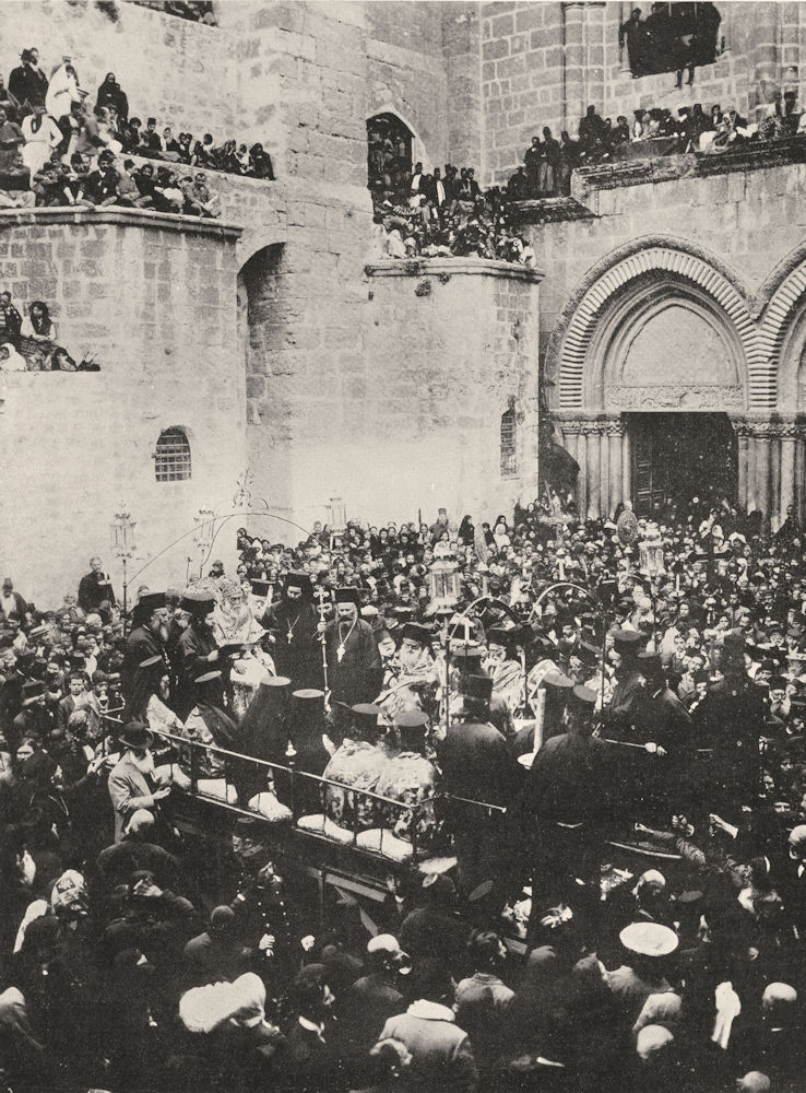 Associate Product GREEK ORTHODOX. Washing of the feet; church of the Holy Sepulchre Jerusalem 1900
