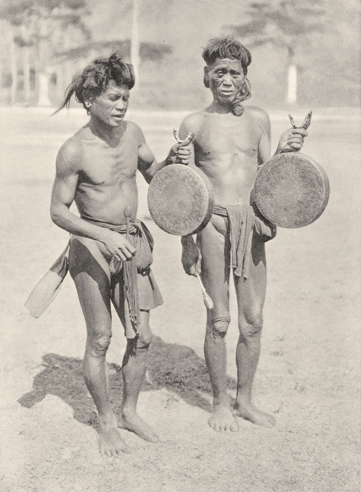 PHILIPPINES. Bontoc Igorots of North Luzon;  1900 old antique print picture