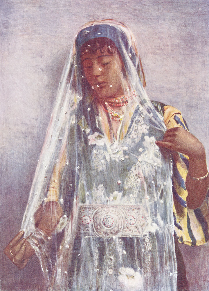 Associate Product EGYPT. Egypt. An Arab Bride;  1900 old antique vintage print picture