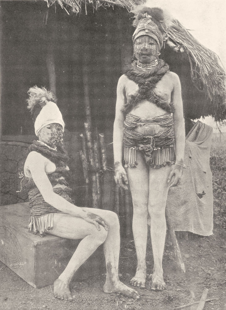 SIERRA LEONE. Bundu girls whitened; Dancing 1900 old antique print picture