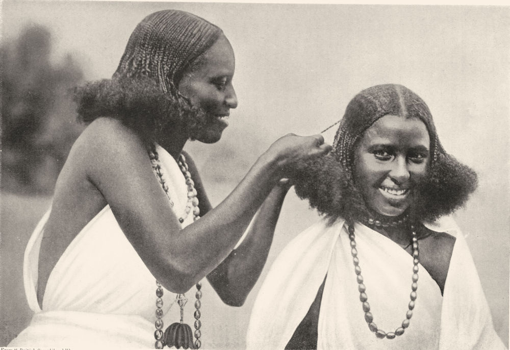 SOMALIA. Somaliland. Hairdressing, Somaliland;  1900 old antique print picture