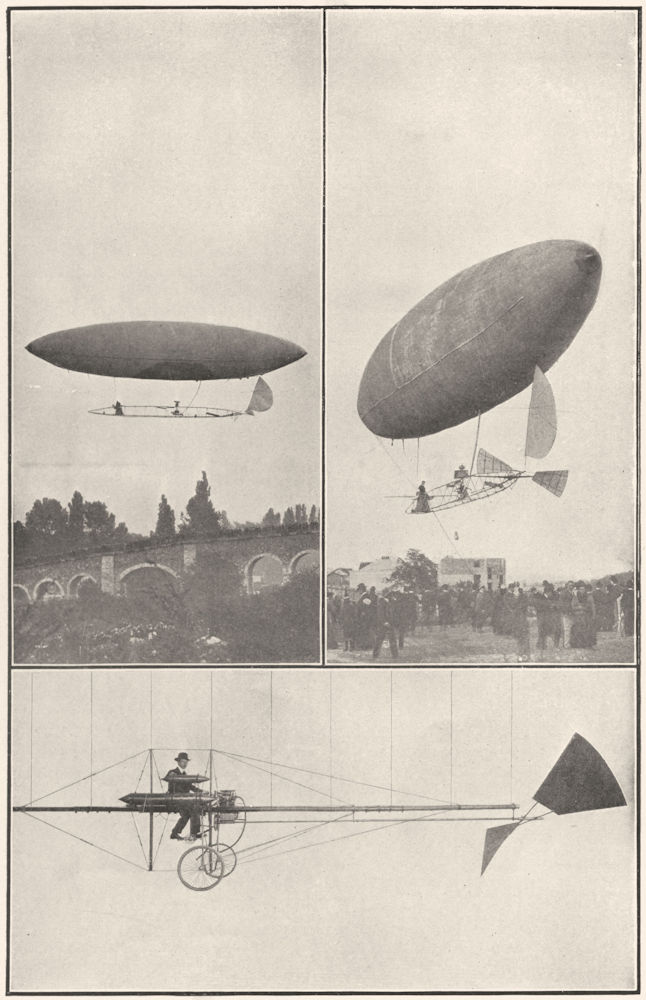 Associate Product SANTOS DUMONT. Aerostatic Park prize;Dirigible Balloon Longchamps July 12th 1907