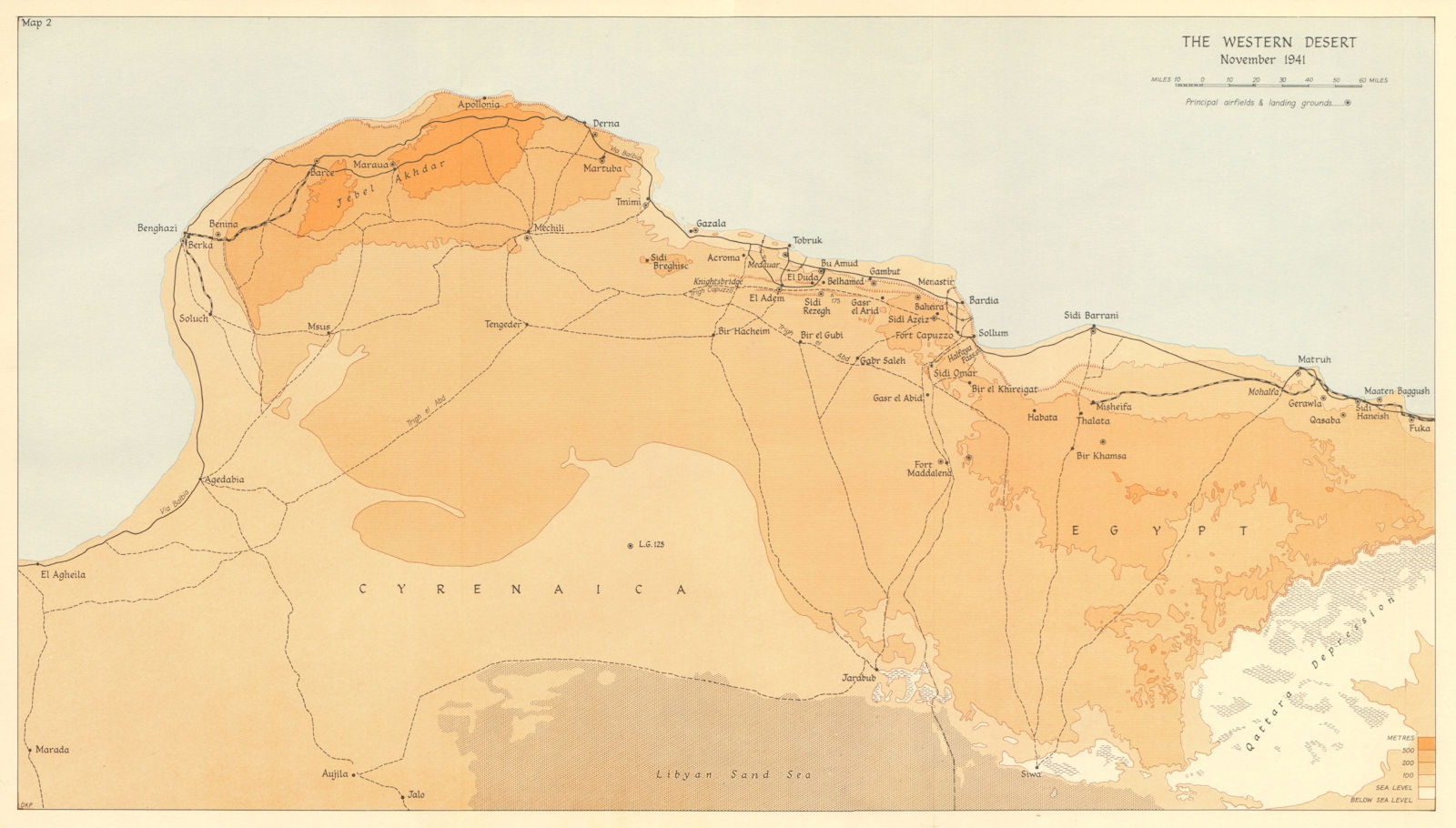 NORTH AFRICA CAMPAIGN. Western Desert November 1941. World War 2 1960 old map