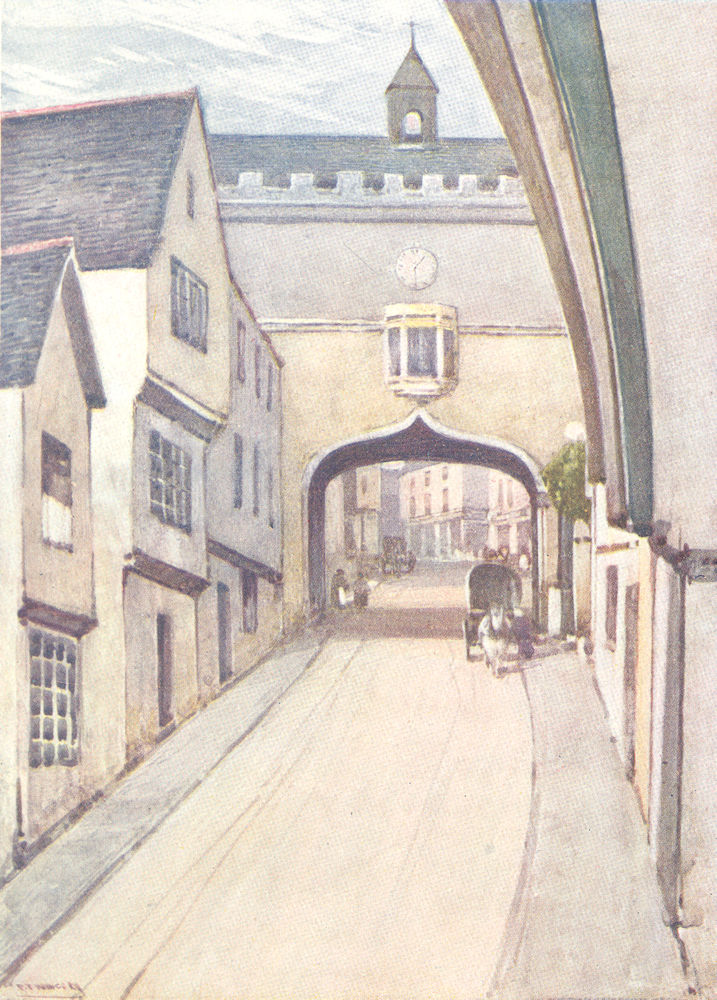 DEVON. The Dart. Fore street, Totnes 1908 old antique vintage print picture