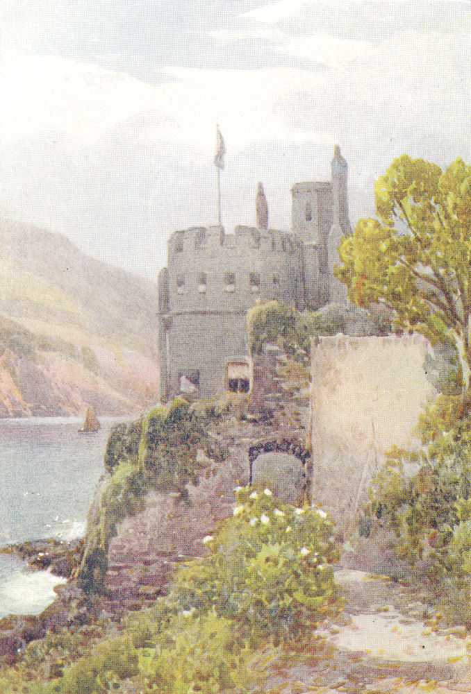 DEVON. The Dart. Dartmouth castle 1908 old antique vintage print picture