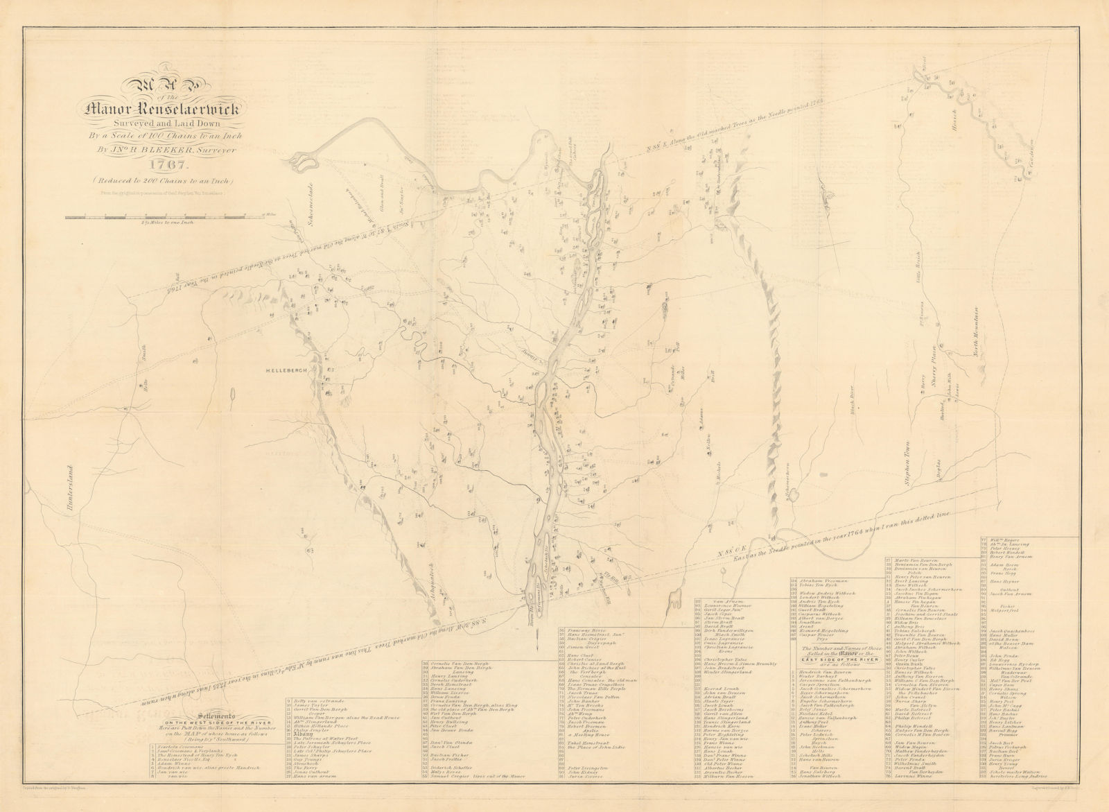 A Map of the Manor of Renselaerwick. Rensselaerswyck, New York 1767 (1850)